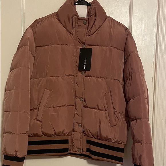 Fashion Nova Mauve Puffer Jacket - Picture 1 of 3